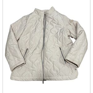 Elegant Cream Quilted Women's Puffer Jacket